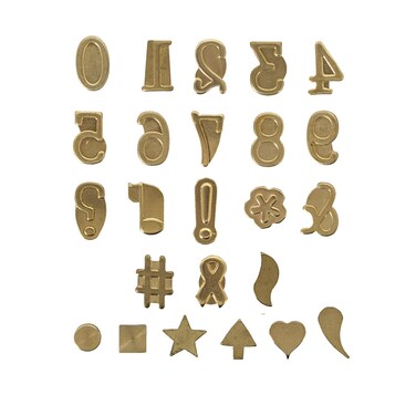Walnut Hollow HotStamps Numbers  Symbols Set for Branding and Personalization of Wood Leather and Other Surfaces