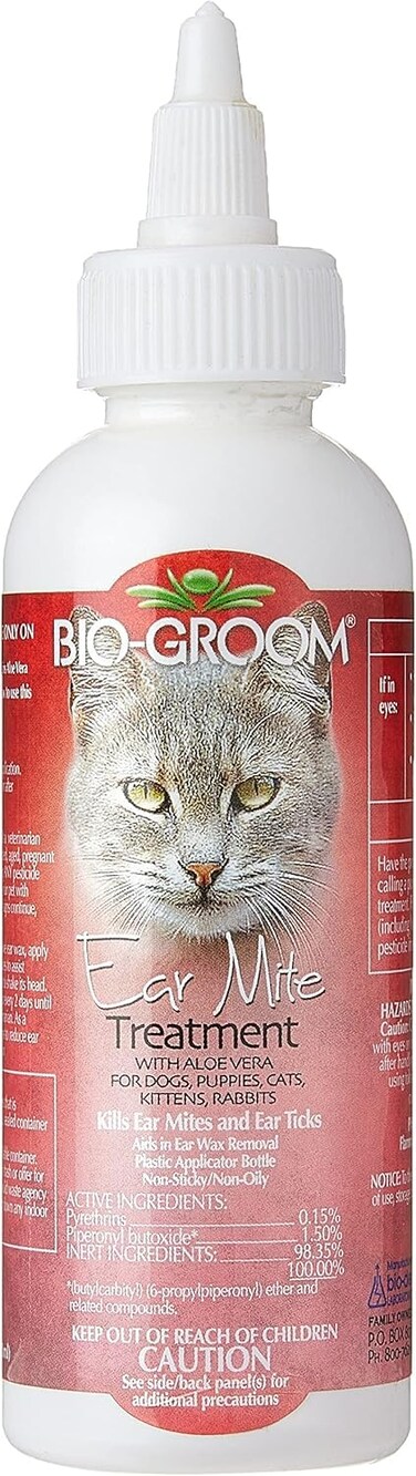 BioGroom Ear Mite Treatment  Dog Ear Infection Treatment CrueltyFree Made in USA Dog Ear Drops Gentle Wax Remover Ear Cleaner for Dogs and Cats  4 fl oz 1Pack