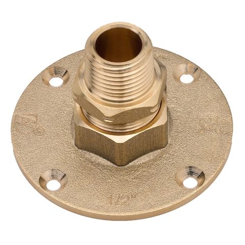 HomeFlex 11464005 12Inch Brass Corrugated Stainless Steel Tubing x MIPT Termination Flange