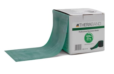 THERABAND Resistance Bands 50 Yard Roll Professional Latex Elastic Band For Upper  Lower Body  Core Exercise Physical Therapy Pilates AtHome Workout  Rehab Green Heavy Level 4