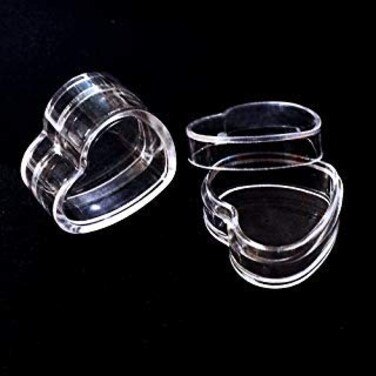 48 New Empty Clear 5 Gram Plastic Heart Shape Pot Jars Cosmetic ContainersBH000393