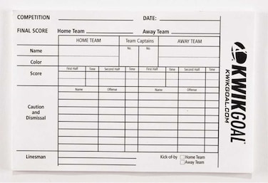 Kwik Goal Referee Score Sheets White