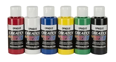 Createx Colors 580300 2 oz Opaque Airbrush Paint Set 2 Ounce Pack of 6 Multicolor 12 Fl Oz