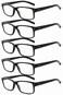 Eyekepper 5 Pack Reading Glasses for Men Spring Hinges Classic Readers Black Frame 100