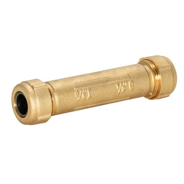 Eastman 5 Inch Long Pattern Compression Coupling 38 Inch IPS x 12 Inch CTS Brass Plumbing Fitting 20541LF