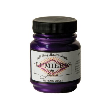Jacquard Lumiere 225oz Fabric Paint Pearlescent Violet  Metallic Paint for Fabric Leather Canvas Paper and Wood  Lightbodied Metallic Acrylic Paint  Lightfast  Vibrant Metallic Acrylic Paints