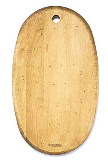 JK Adams 145 x 85 Maple Wood Artisan Cutting Board with Distressed Finish OvalShaped