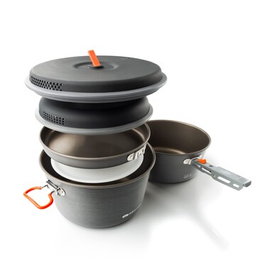 GSI Outdoors Pinnacle Base Camper 8Piece Camp Cookset Large