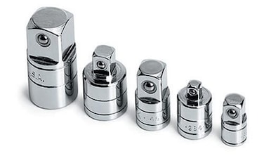 SK Tools USA LLC 4506 SK Attachments and Sets Female and Male Drive Adapter Set 14 Inch to 12 Inch SuperKrome Finish 5 Piece