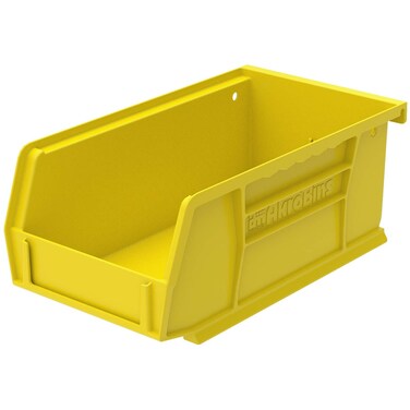 AkroMils 30220 AkroBins Plastic Hanging Stackable Storage Organizer Bin 7Inch x 4Inch x 3Inch Yellow 24Pack