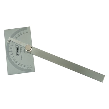 General Tools Angle Protractor 17 Stainless Steel Square Head  Measuring Tool for Carpenters  Woodworking Hobbyists