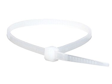 Monoprice Cable Tie 8 inch 40LBS 100pcsPack  White