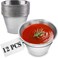 12Pcs Round Stainless Steel Sauce Cup  25 Oz Dipping Sauce Cups Reusable Small Sauce Bowls Mixing Cups Ramekins with Lids Sauce Containers  Condiment Cups Sauce Dipping Cups Small Bowls for Dips
