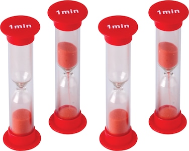 Teacher Created Resources 1 Minute Sand Timer  Small 20646 Red Pack of 4