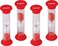Teacher Created Resources 1 Minute Sand Timer  Small 20646 Red Pack of 4