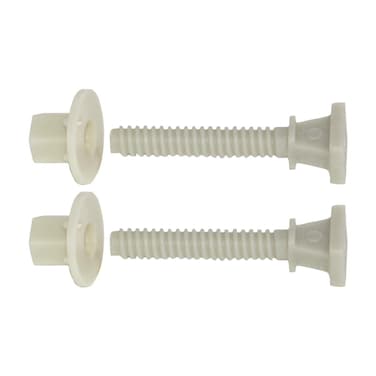 Eastman 40210 White Nylon Closet Bolt 212 inch 1Pair 212 2 Count
