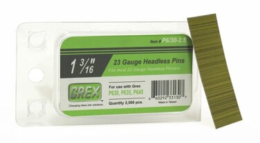 GREX P63025 23 Gauge 1316Inch Length Headless Pins 2500 per box