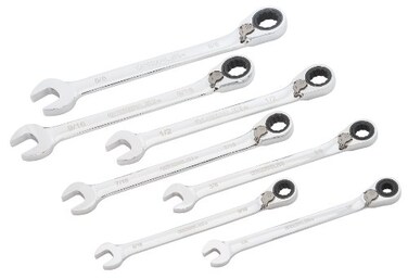 Greenlee 035401 Combination Ratcheting Wrench Set Standard 7Piece