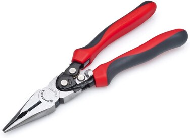 Crescent 9 Pro Series Long Nose Compound Action Dual Material Pliers  PS6549C Black full size