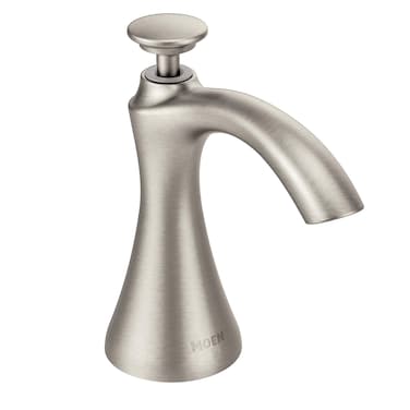Moen S3946SRS Transitional Deck Mounted Kitchen Soap Dispenser with Above the Sink Refillable Bottle Spot Resist Stainless