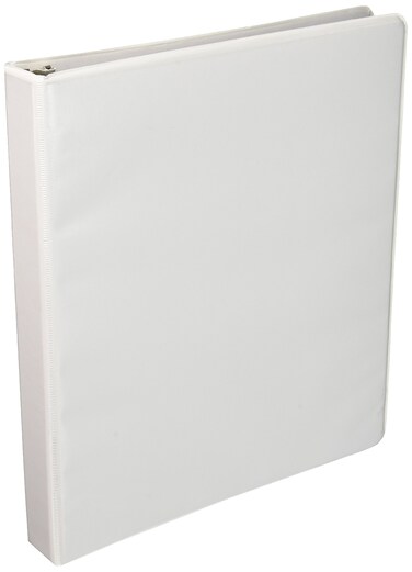 Business Source 09953 View Binder w 2 Inside Pockets 1Inch Capacity White