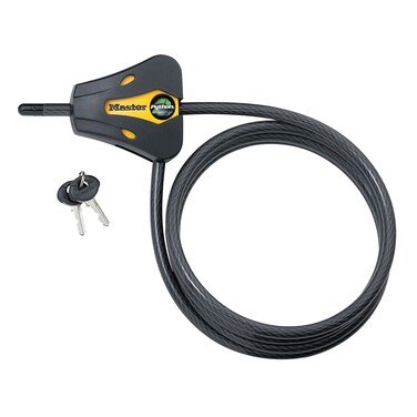 Master Lock 8419DPF Python Cable Lock with Key 1 Pack Black and Yellow 6 x 516 diameter