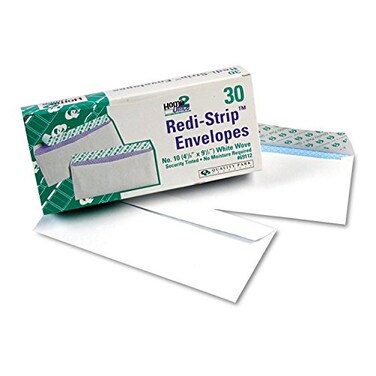 Quality Park 10 Regular Business Envelope Security Tinted RediStrip Seal White 30 Envelopes 69112
