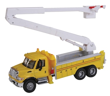 Walthers SceneMaster International Yellow 7600 Utility Truck wBucket Lift