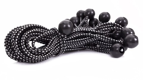Kotap BB9B Ball Bungee Cord HeavyDuty  Versatile Indoor  Outdoor Tarp TieDown Organize  Secure 9 Inch Black 25 Pack