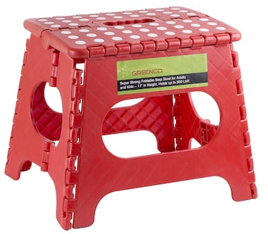 Greenco Super Strong Foldable Step Stool for Adults and Kids  11 in Height Holds up to 300 Lbred