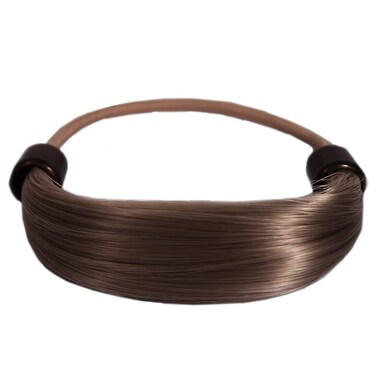 Mia Tonytail Ponytail Wrap Synthetic Wig Hair on Elastic Rubber Band for Women Teens Girls Dancers Teams  Light Brown