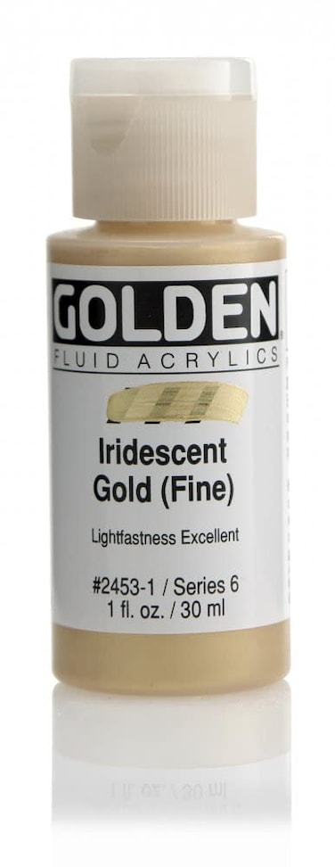 Golden Fluid Acrylic Paint 1 OunceIridescent Gold Fine