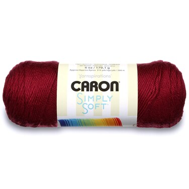 Caron Simply Soft Yarn 6 oz Medium Gauge Burgundy