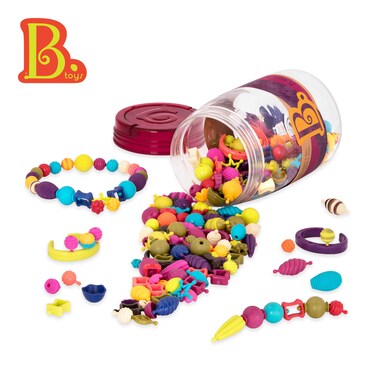 B toys  Pop Arty 275 Pcs Jewlery Making Kit Creative Pop Snap Bead Set for Kids DIY Craft Jewelry Making Kit Necklaces Rings Bracelets  4 Years
