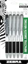Zebra Pen ZGrip Flight Retractable Ballpoint Pen Bold Point 12mm Black Ink 5Count