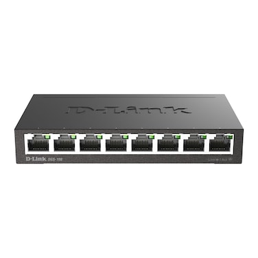 DLink Ethernet Switch 8 Port Gigabit Unmanaged Metal Fanless Desktop or Wall Mount Design DGS108 Black
