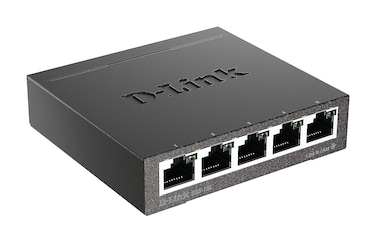 DLink Ethernet Switch 5 Port Gigabit Unmanaged Metal Desktop Plug and Play Compact DGS105Black