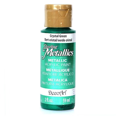 DecoArt Dazzling Metallics 2Ounce Crystal Green Acrylic Paint