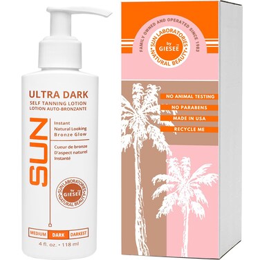Sun Laboratories By Ultra Dark Self Tanning Lotion 4 oz  Organic Sunless Tanner for Dark Tones Long Lasting Sun Labs Sun Self Tanner Ideal for Tanning Bed Lotion and Sunless Tanning Lotion