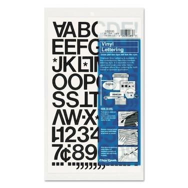 Chartpak SelfAdhesive Vinyl Capital Letters and Numbers 1 Inch High Black 88 per Pack 01030