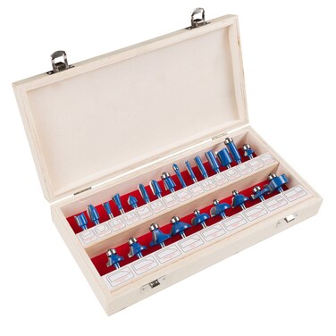 24Piece Router Bit Set  Wood Routers Kit with 025Inch Shank and Wooden Storage Case  Woodworking Tools for Home Improvements and DIY by Stalwart