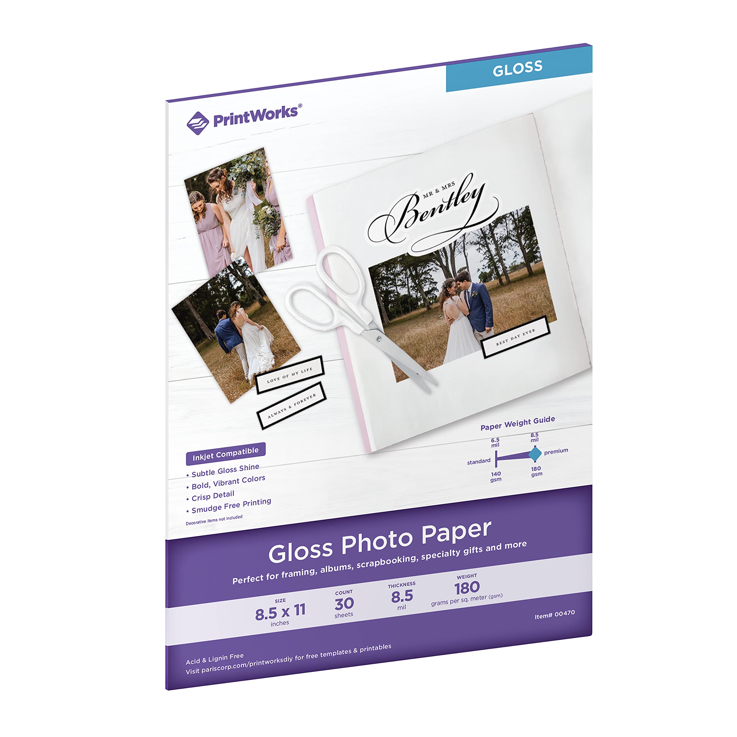 برينت ووركس Printworks Gloss Photo Paper 00470 85x11