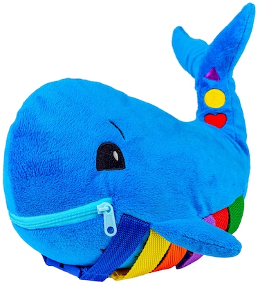Buckle Toys  Blu Whale  Develop Motor Skills and Problem Solving  Counting and Color Recognition  Sensory Toddler Travel Toy