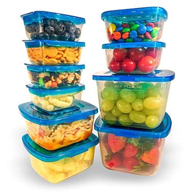 MR LID Premium Attached Food Storage Containers Permanently Attached Plastic Lid Never Lose  Space Saving Organization 10