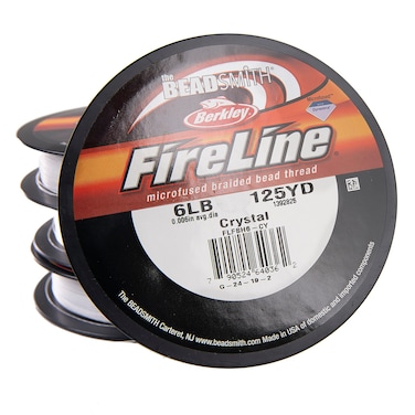 The Beadsmith Fireline by Berkley  MicroFused Braided Thread  6lb Test00615mm Diameter 125 Yard Spool Crystal Color  Super Strong Stringing Material for Jewelry Making and Bead Weaving