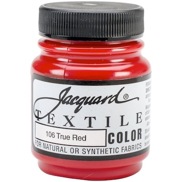Jacquard Fabric Paint for Clothes  225 Oz Textile Color True Red Leaves Fabric Soft  Permanent and Colorfast  Professional Quality Paints Made in USA  Holds up Exceptionally Well to Washing
