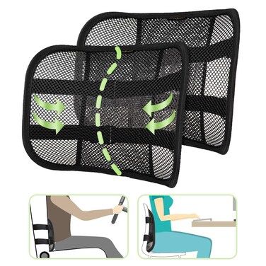 Lumbar Support with Breathable Mesh Layers and Double Sturdy Adjustable Straps Comfortable Ergonomic Backrest for Office Chair and Car Driver Seat Posture Cushion and Lower Back Support Pain Relief