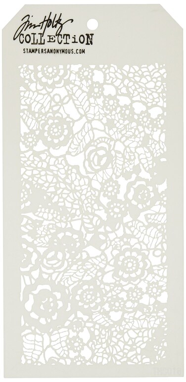 Stampers Anonymous Tim Holtz Layered Stencil 4125Inch by 85Inch Doily White