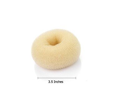 Beaute Galleria Hair Donut Bun Maker Ring Style Mesh Chignon Ballet Sock Bun Large Beige