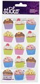 Sticko Bright Vellum and Glitter Cupcakes Stickers